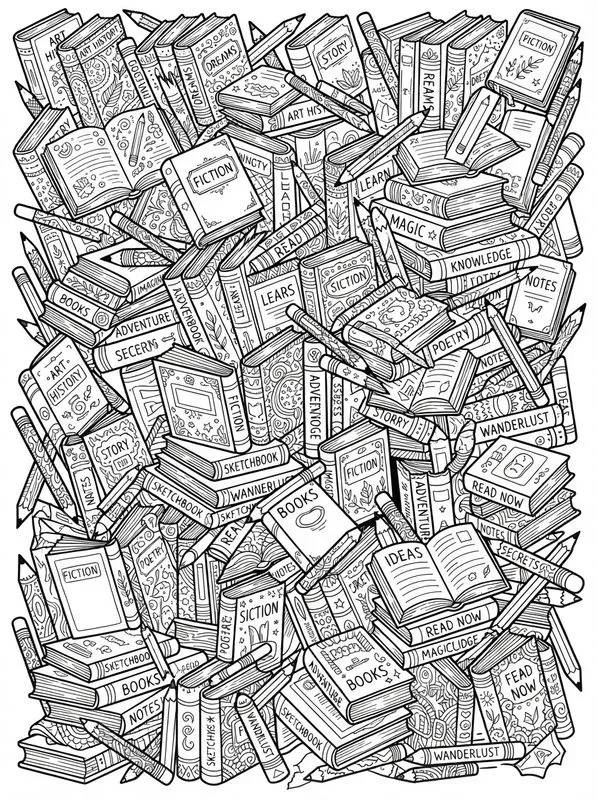 Clean Line Art Doodle Coloring Pages