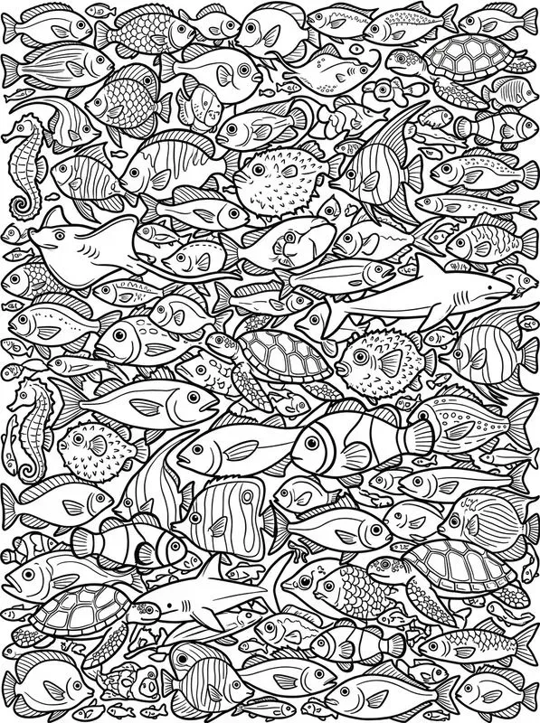 Clean Line Art Doodle Coloring Pages