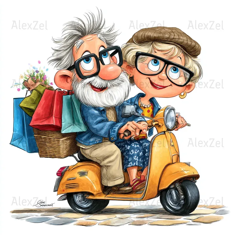 Cute Retired Couples Having Fun