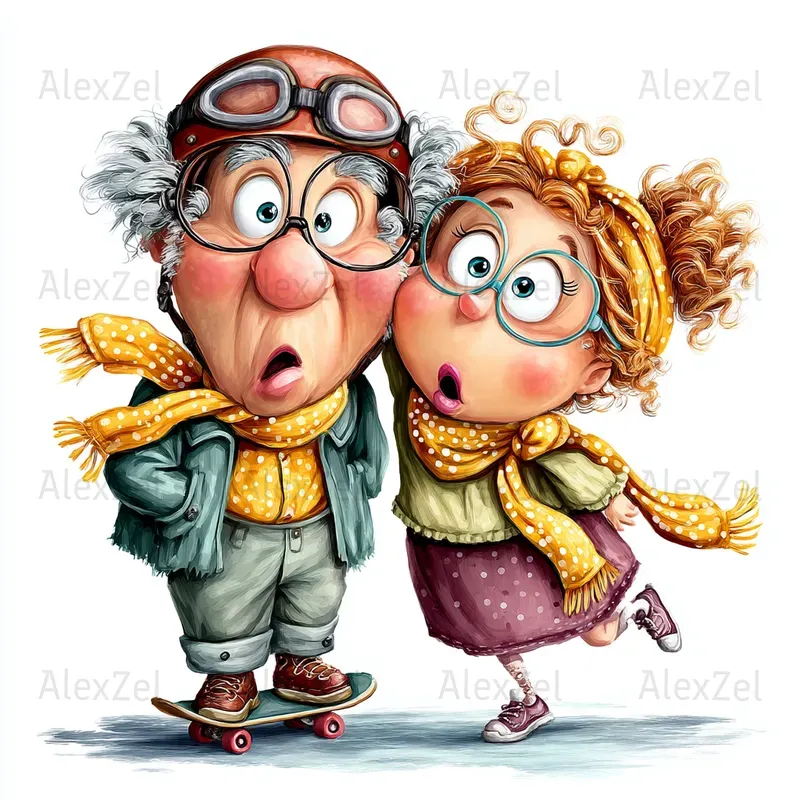 Cute Retired Couples Having Fun