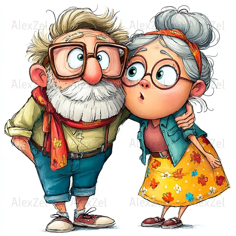 Cute Retired Couples Having Fun