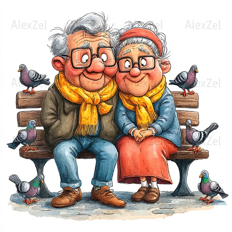 Cute Retired Couples Having Fun