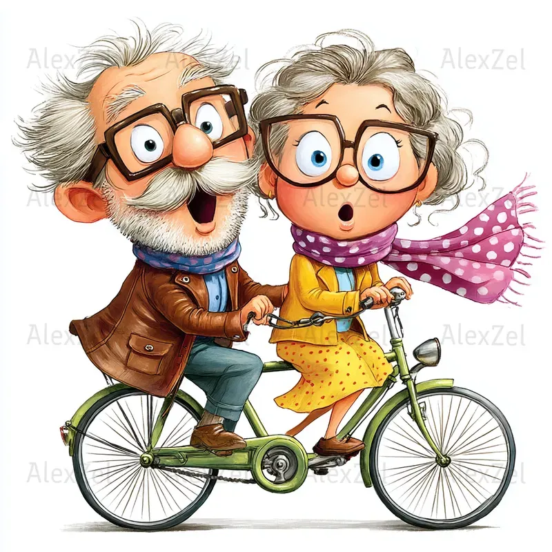 Cute Retired Couples Having Fun