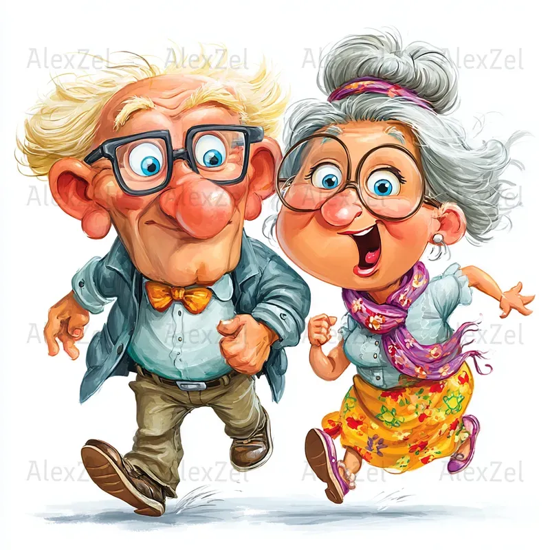 Cute Retired Couples Having Fun