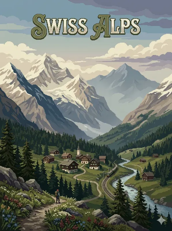 Pixel Art Travel Posters