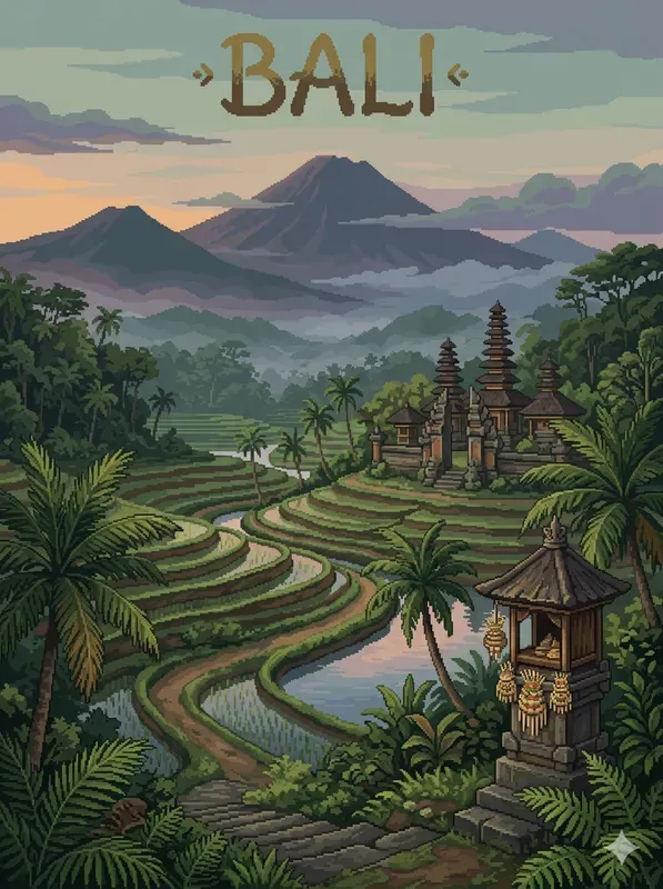 Pixel Art Travel Posters
