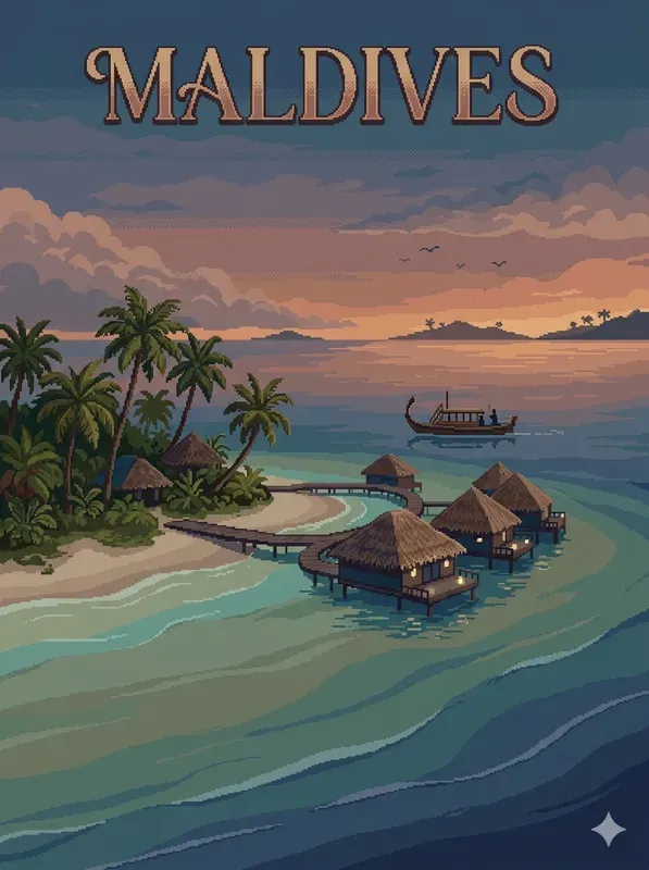 Pixel Art Travel Posters