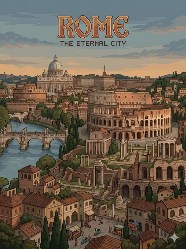 Pixel Art Travel Posters