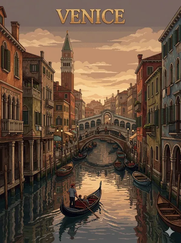 Pixel Art Travel Posters