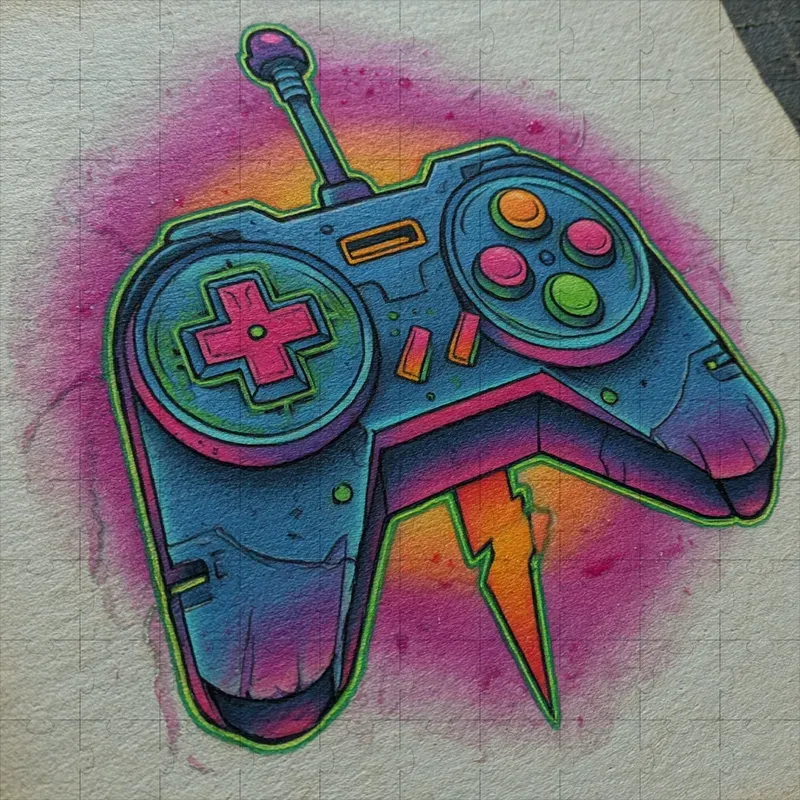 Neon Sticker Marker Tattoo Flashes