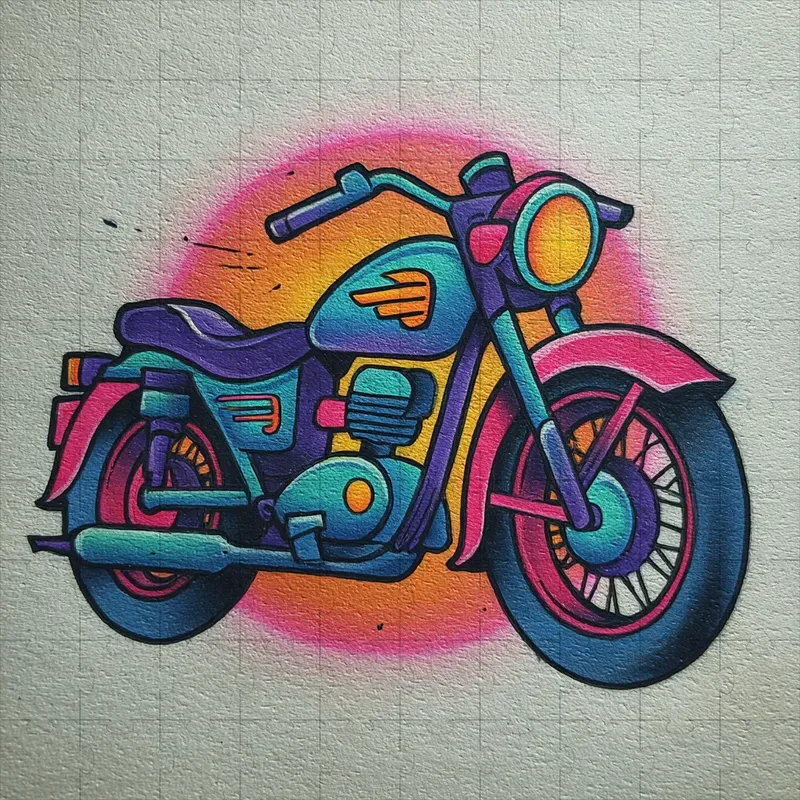Neon Sticker Marker Tattoo Flashes
