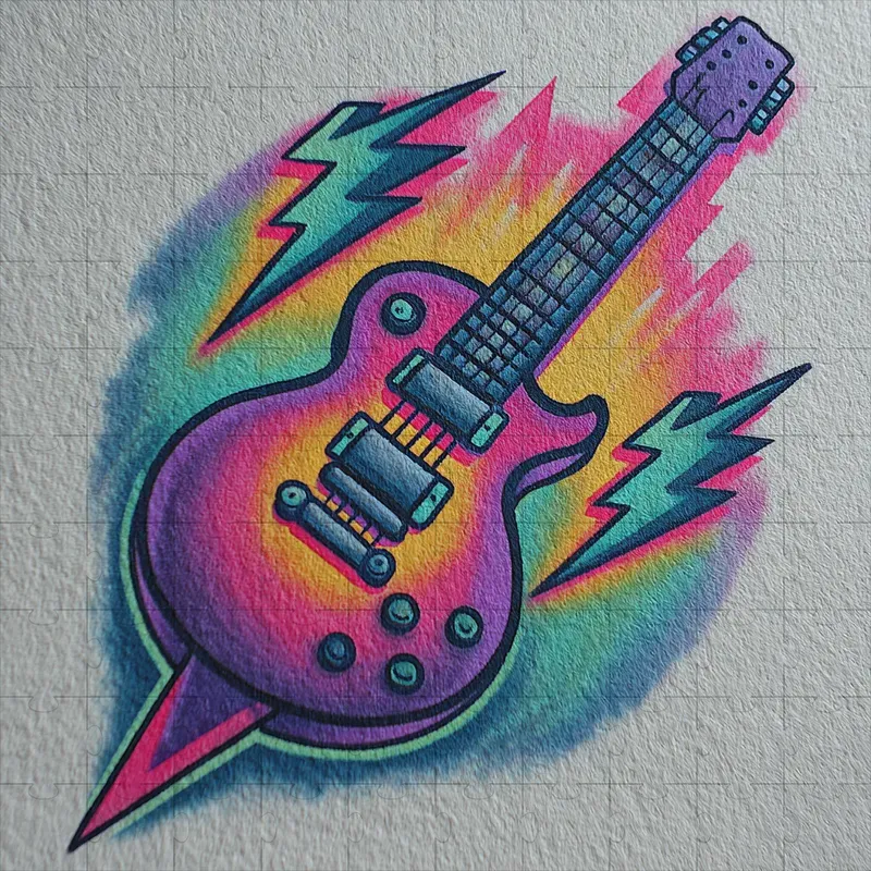 Neon Sticker Marker Tattoo Flashes
