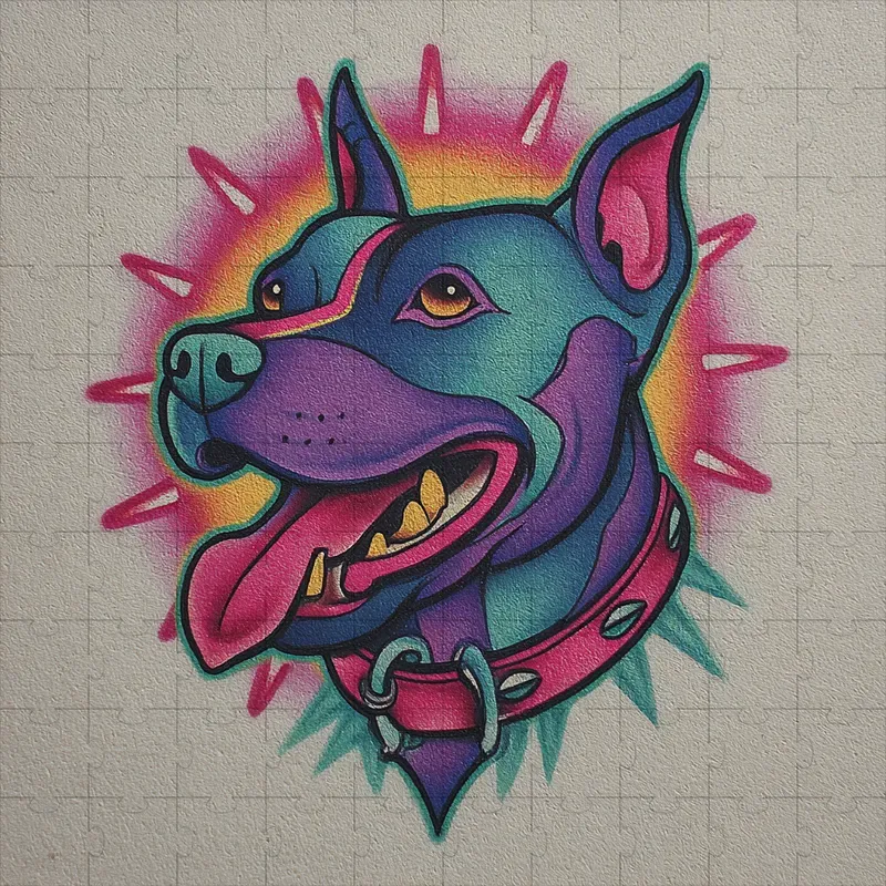 Neon Sticker Marker Tattoo Flashes