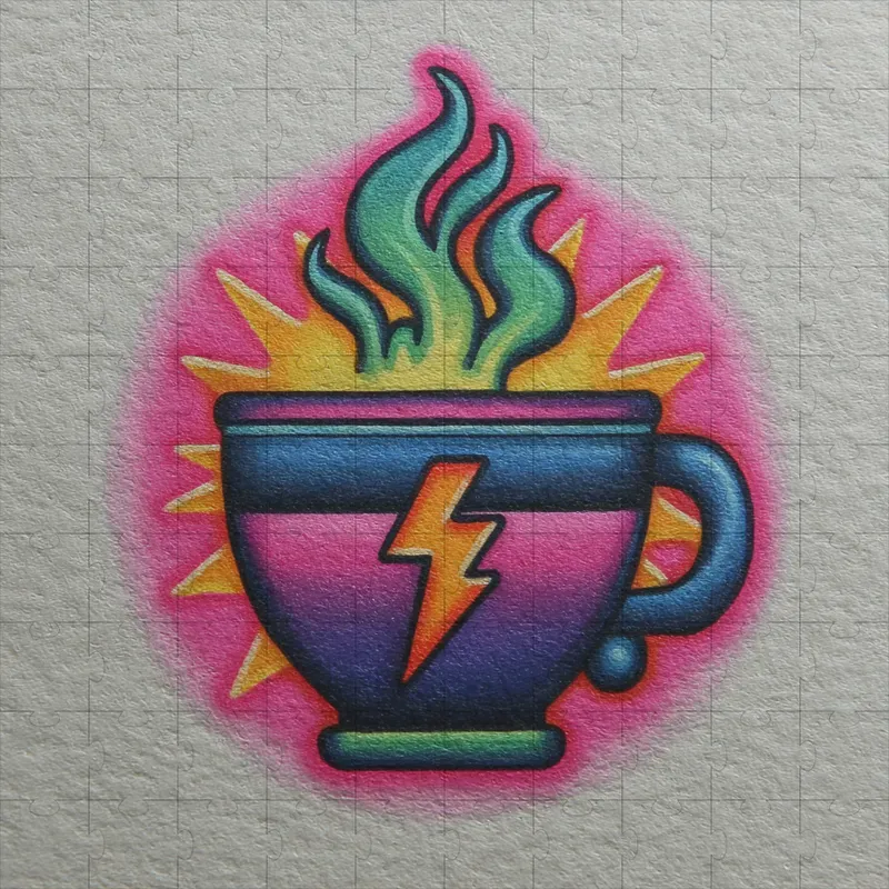 Neon Sticker Marker Tattoo Flashes