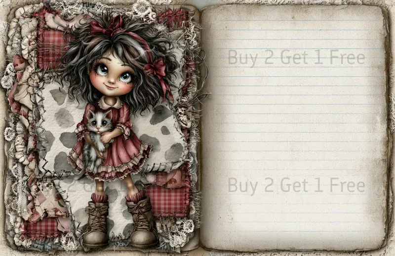 Cute Western Cowgirl Double Pages
