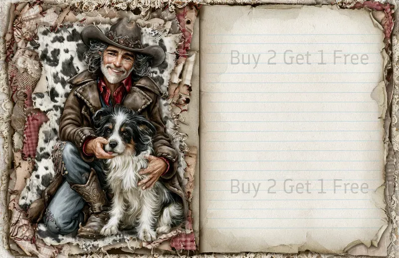 Cute Western Cowgirl Double Pages