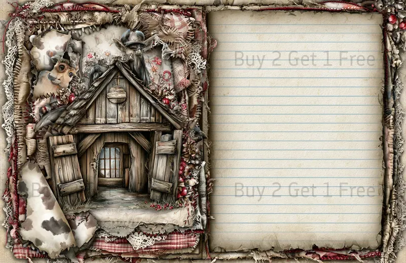 Cute Western Cowgirl Double Pages