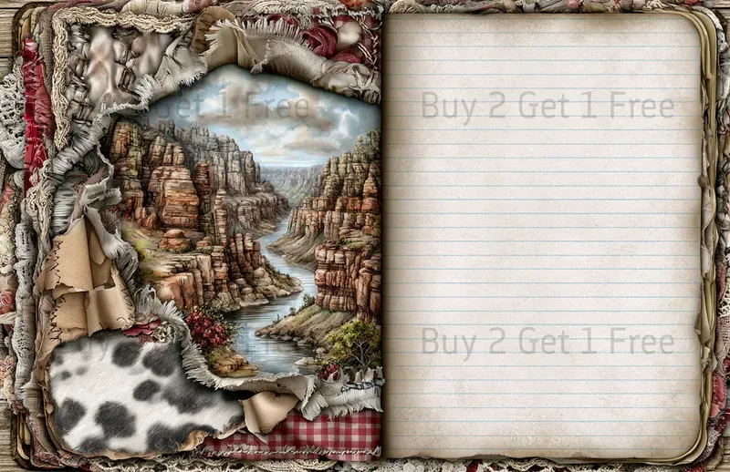 Cute Western Cowgirl Double Pages