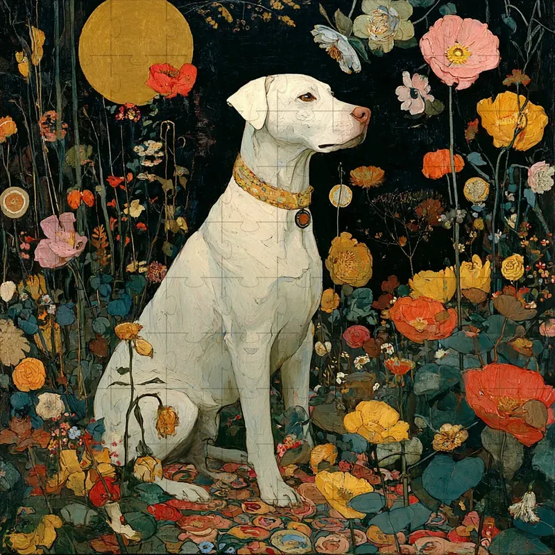 Oil Symbolist Folk Tapestry Florals