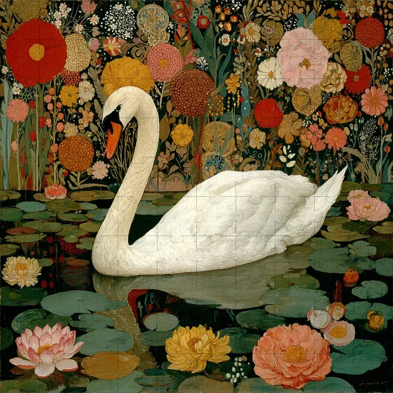 Oil Symbolist Folk Tapestry Florals