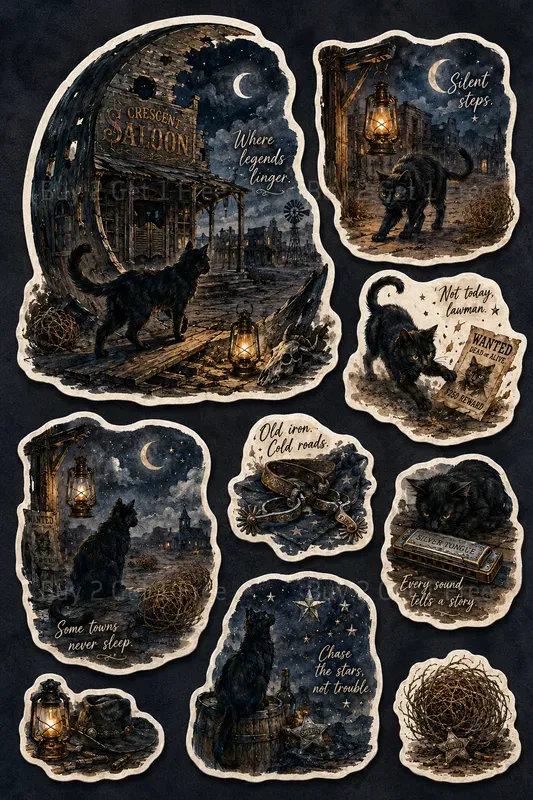Western Narrative Sticker Sheets