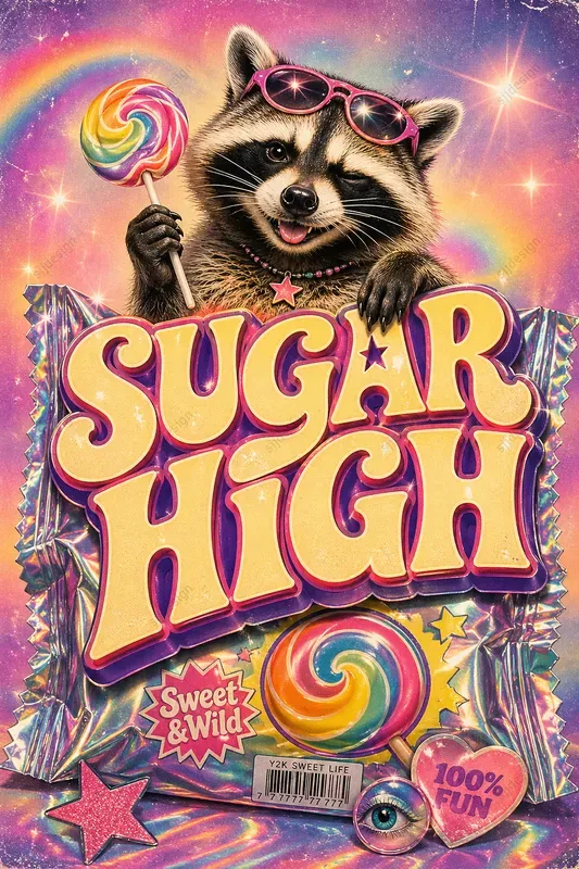 Y2k Disco Kitsch Pop Animal Posters