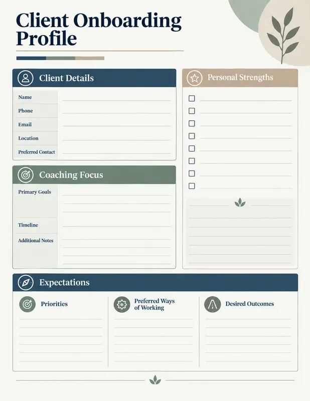 Life Coach Client Journal Printables
