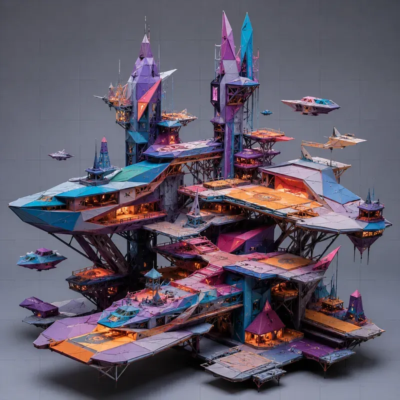 Cyberpunk Papercraft City Builders