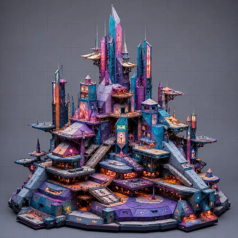 Cyberpunk Papercraft City Builders