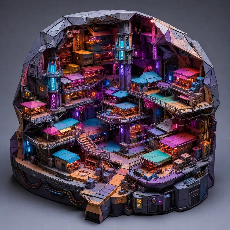 Cyberpunk Papercraft City Builders