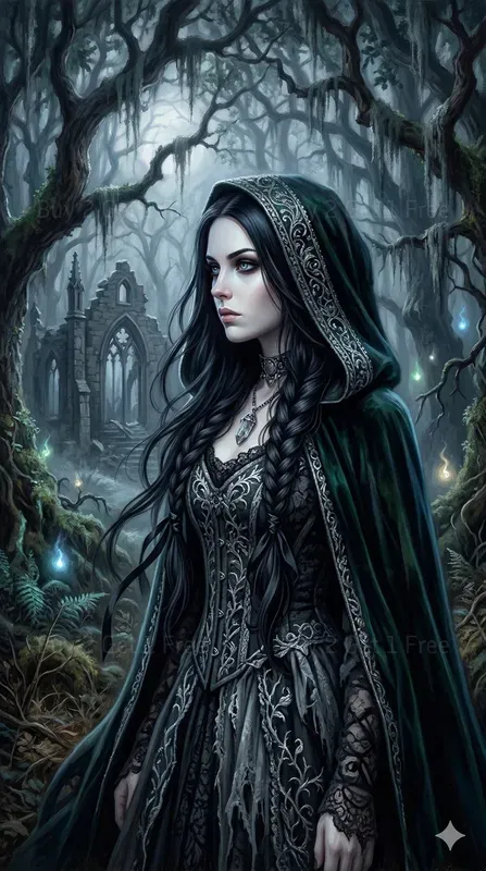 Mystical Gothic Fantasy Portrait Art