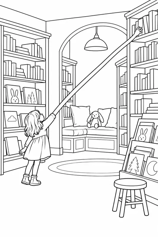 Haunted Bookshop Coloring Pages