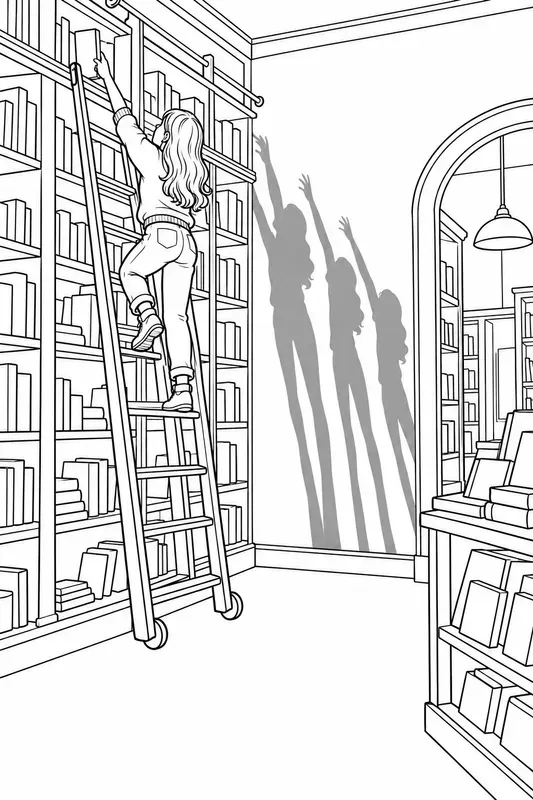 Haunted Bookshop Coloring Pages