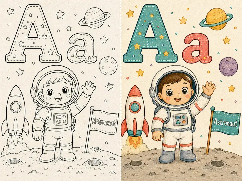 Before And After Alphabet Coloring Pages
