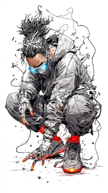Dynamic Cyberpunk Anime
