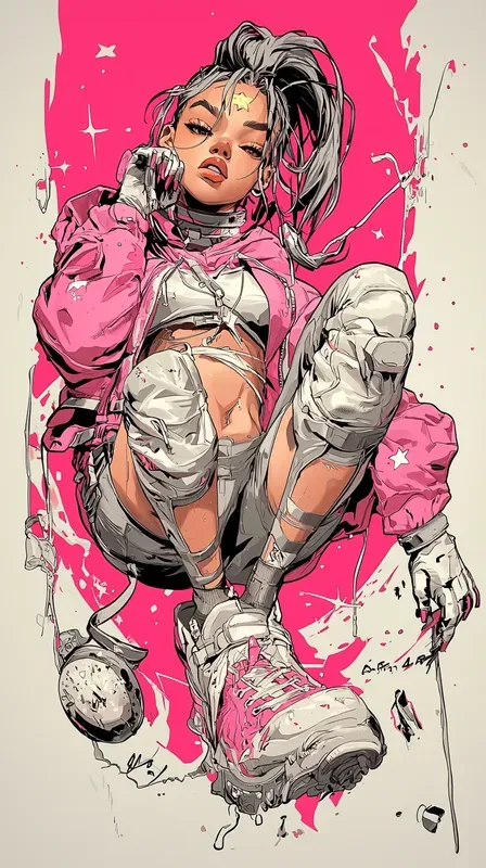 Dynamic Cyberpunk Anime
