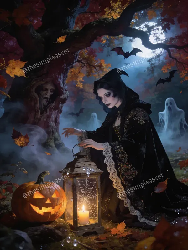 Vintage Gothic Witch Art