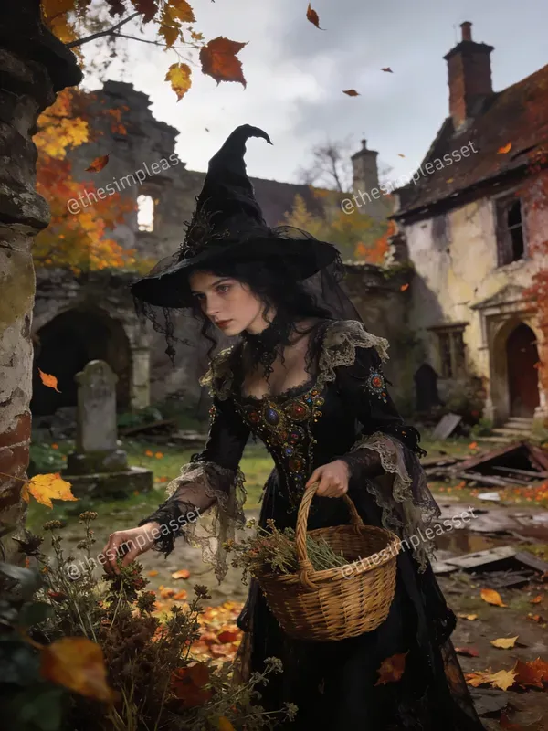 Vintage Gothic Witch Art