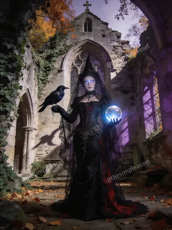 Vintage Gothic Witch Art