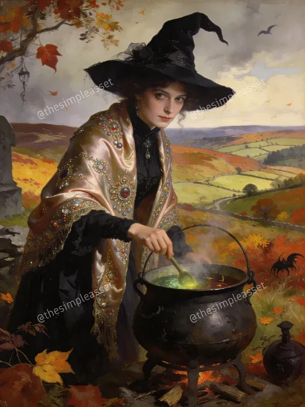 Vintage Gothic Witch Art
