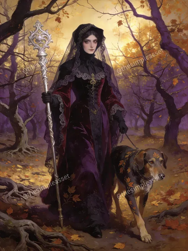 Vintage Gothic Witch Art
