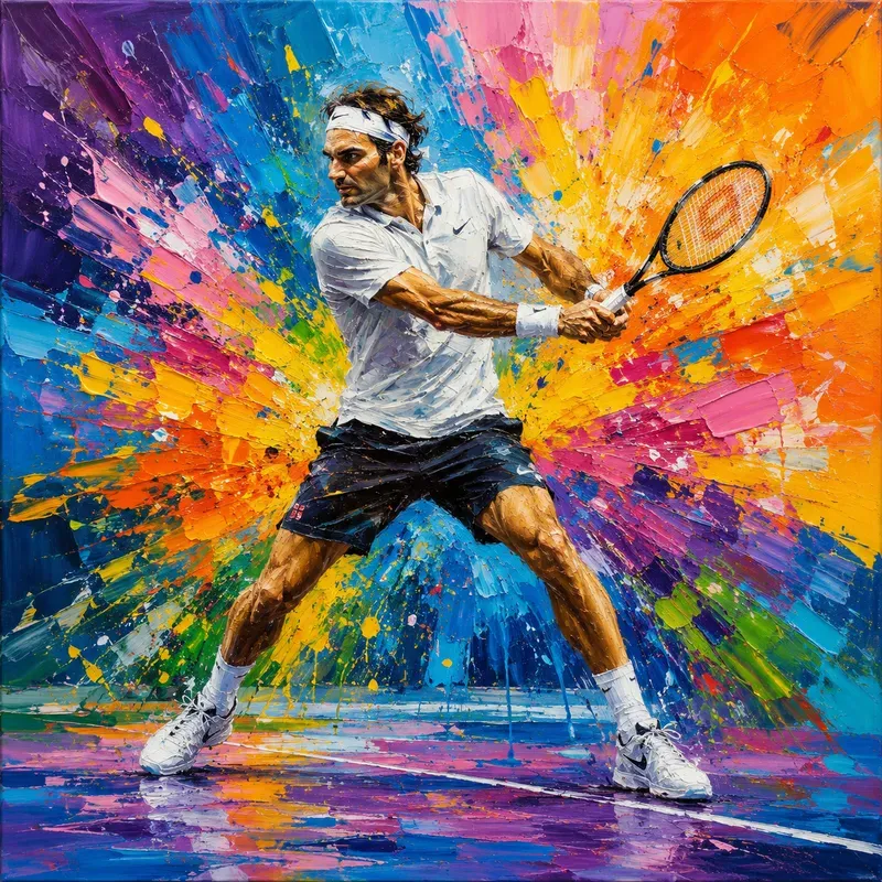 Colorful Action Sports Paintings