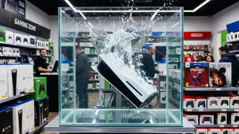 Hyperrealistic Glass Tank Splash Art