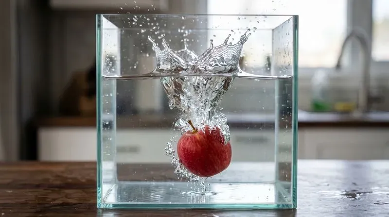 Hyperrealistic Glass Tank Splash Art