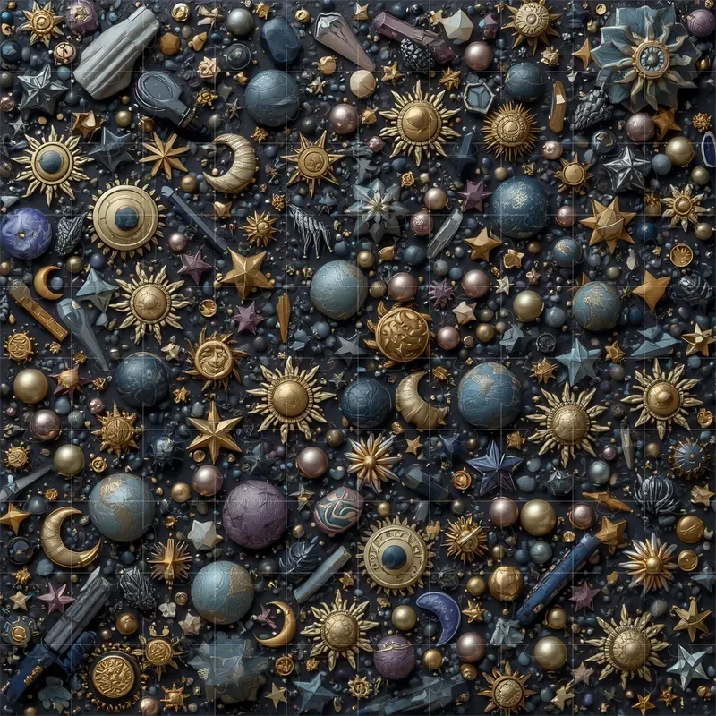 Intricate Object Mosaic Patterns