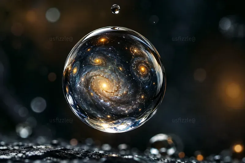 Scifi Universe Water Droplet Macro Art
