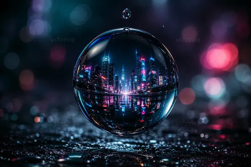 Scifi Universe Water Droplet Macro Art