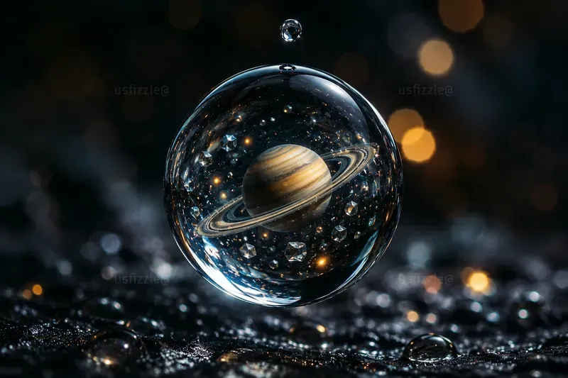 Scifi Universe Water Droplet Macro Art