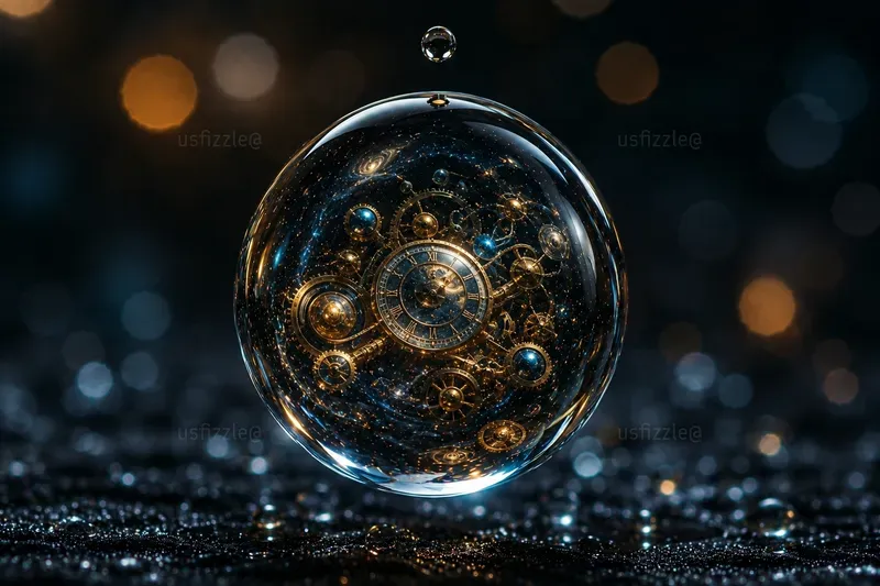 Scifi Universe Water Droplet Macro Art