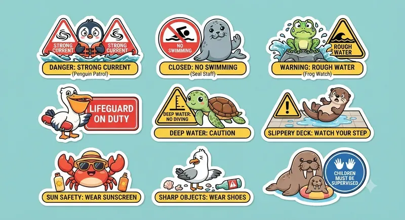 Cute Comic Warning Animal Stickers